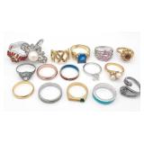 (G) Fifteen (15) Costume Rings, Size 9+