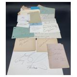 (J) Signed index cards paper items and