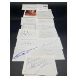 (J) Signed index cards paper items and