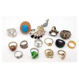 (G) Fifteen (15) Size 5 & 6 Costume Rings