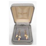 (S) 14 K Yellow Gold Leaf Earrings