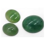 (HI) Three Green Quarrz Gemstones