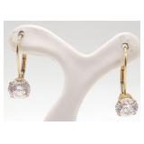 (AB) 14K Yellow Gold CZ Earrings