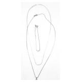 (E) Diamond Sterling Necklace & Chain w Bracelet