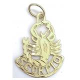 (E) 14K Yellow Gold Scorpio Pendant