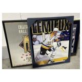 (D) Football and Hockey framed photos and event