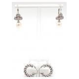 (AB) Two Pair of Sterling silver Earrings