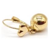 (AB) 14K Yellow Gold Single Earrings