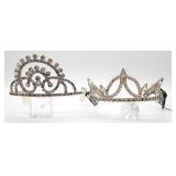 (S)  Two Metal and Rhinestone Tiaras