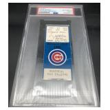 (QR) Ernie Banks signed 1991 cubs ticket stub PSA