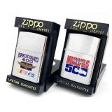 (E) Two Indy Motor Speedway Zippo Lighters in Box