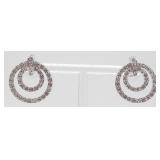 (AB) Nolan Miller Silver Tone Crystal Earrings