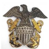 (M) Sterling Marked Navy Military Hat Badge