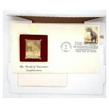 (E) 1997 The World Of Dinosaurs 22Kt Gold Stamp
