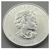 (KK)  Silver 1 1/2 oz Maple Leaf Coin