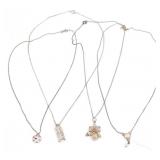 (ZA) Four Sterling silver Necklaces