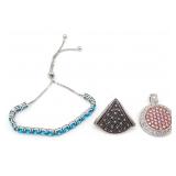 (ZA) Sterling silver Pendant, Brooch & Bracelet