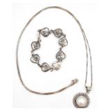 (ZA) Sterling silver Necklace and Bracelet