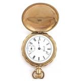 (M) 14K Gold Columbus Hunter Case Pocket Watch