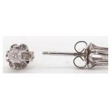 (AB) 14K White Gold Diamond Stud Earrings