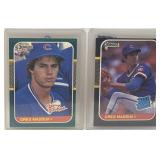 (R) 2 Greg Maddux Baseball Rookie Cards Donruss