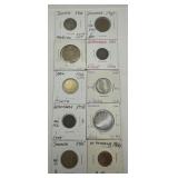 (F) 10 Carded Foreign Coins