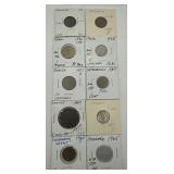 (F) 10 Carded Foreign Coins