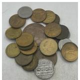 (ZA) Foreign Coins & Tokens Lot