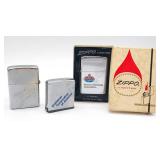 (KC)  Three VTG Zippo Lighters & Measure