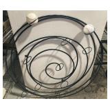 (QR) Cast iron baseball holder holds 16 baseballs