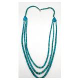 (KD) Beaded Bib Turquoiose Necklace