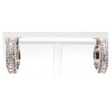 (AB) Judith Ripka Sterling Silver Hoop CZ Earrings