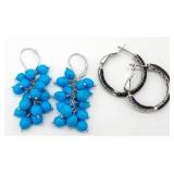 (AB) Two Sterling Silver Pairs of Earrings