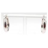 (AB) 14K White Gold Hoop Earrings