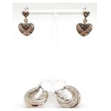 (AB) Two Pair of Sterling Silver Earrings