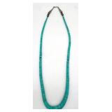 (KD) Sterling Beaded Turquoise Necklace