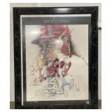 (D) Johnny Bench tribute poster framed 25x31 not