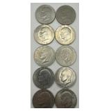 (JJ) 10 Assorted Ikes Dollars