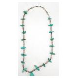 (KD) Sterling & Turquoise Nugget Necklace