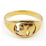 (KD) 18K Yellow Gold Elephant Ring