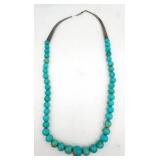 (KD) Sterling & Turquoise Bead Necklace