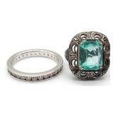 (KD) Two Sterling silver Rings