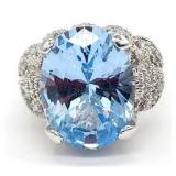 (KD) Sterling Silver Topaz Ring