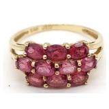 (KD) 14K Yellow Gold Garnet Ring