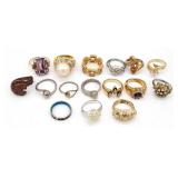 (G) Fifteen (15) Size 5 & 6 Costume Rings