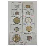(F) 10 Carded Foreign Coins