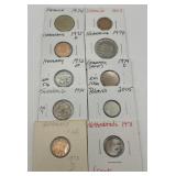 (F) 10 Carded Foreign Coins