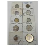 (F) 10 Carded Foreign Coins