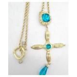 (KC) Heidi Daus Treasure of Antiquity Cross &Chain