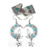 (KC) Sarah Cov, Brooch & JJ Jonette Earrings